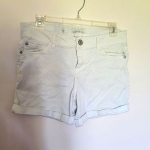 Women's white jean shorts, size 9.
